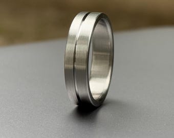 Minimalist Titanium Ring: Brushed Finish Wedding Band