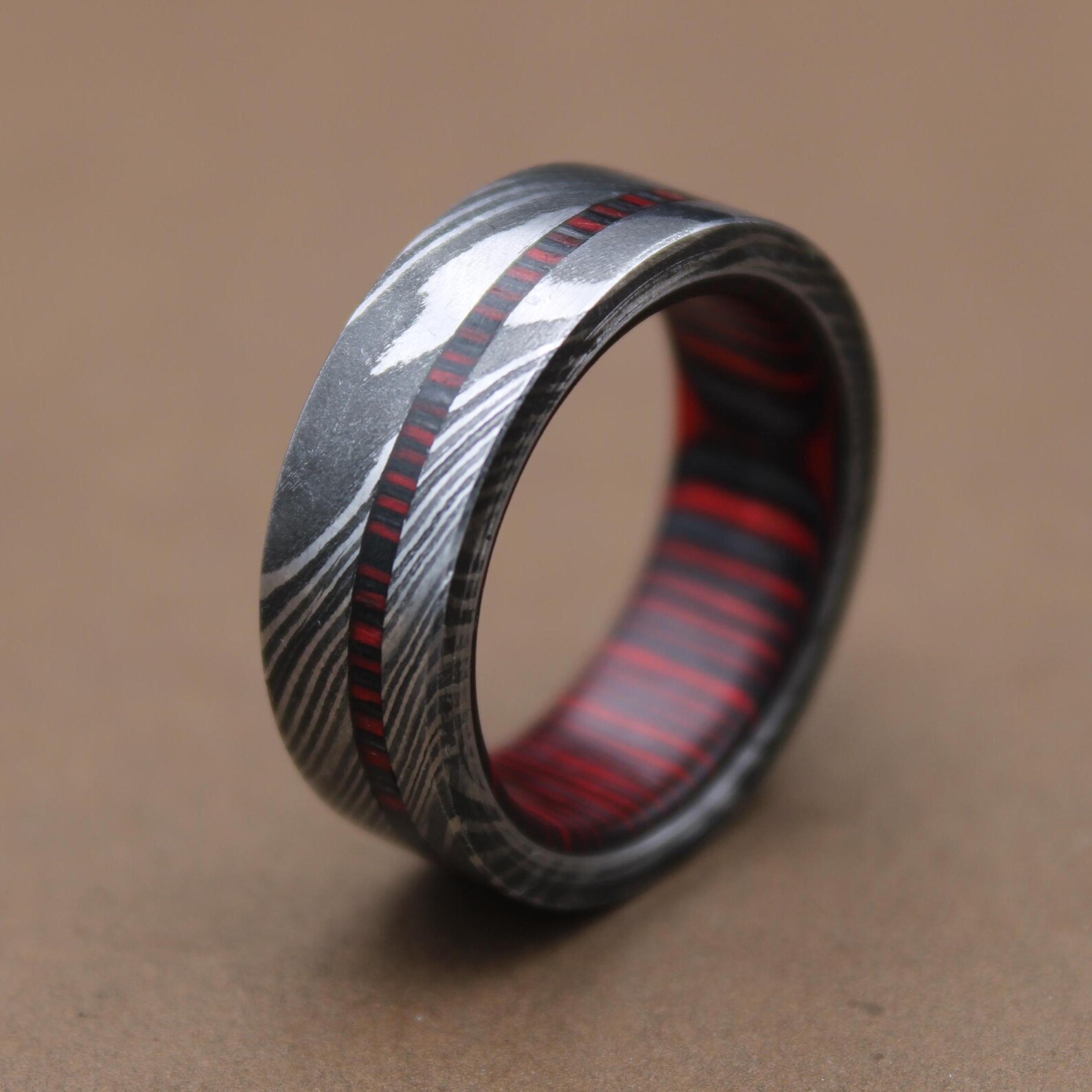 Damascus steel ring
