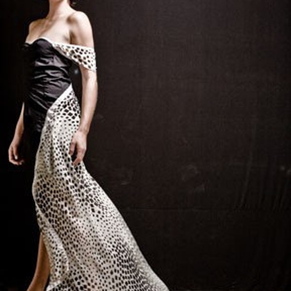 Black and White Evening Gown