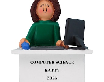 Personalized Computer Science Ornament: Computer User, New Job Gift