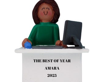 Personalized Office Worker Ornament: Custom Coworker Gift