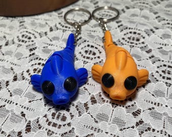 熱帯魚 キーホルダー レトロ 大崩海岸 お魚キーホルダー（小）「青」 【材料回収地／鹿児島県奄美大島