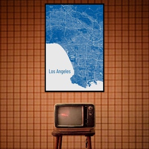 Plan des rues de Los Angeles Dodger Blue - fichier numérique