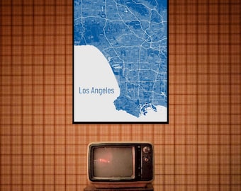 Dodger Blue Los Angeles Street Map - Digital File