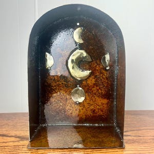 Moon Shrine, Small Celestial Curio Cabinet, Niche for Wall or Tabletop