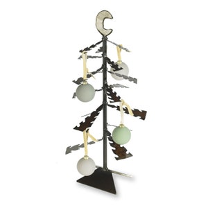 Metal Evergreen Ornament Tree for Christmas Holiday Table Centerpiece