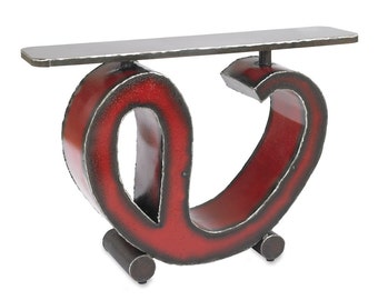 Entry Table Red Sway Console or Modern Hallway Table