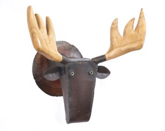 Wall Sculpture Art 3D Moose in the Woods Faux Taxidermy Wall Mount