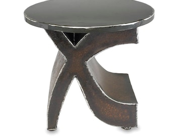 Steel End Table, Mark Metal Side Table, Handmade Welded Statement Furniture