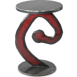 End Table Reclaimed Swirl Metal Tall Side Table image 2