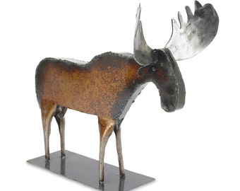 Tabletop Art Metal Freestanding Moose Sculpture for The Great Indoors