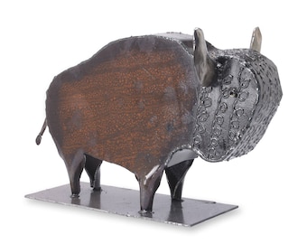 American Metal Art Wild Buffalo Metal Steel Sculpture Bison