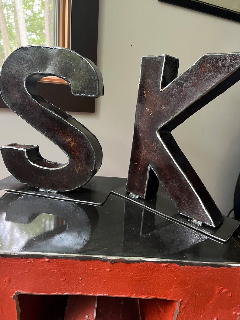 Decorative Large Metal Letter Freestanding Personalized or Custom image 5