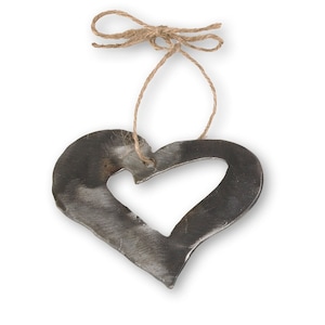 Heart Ornament Steel, Appreciation Gift Topper, Valentines or Christmas Ornament