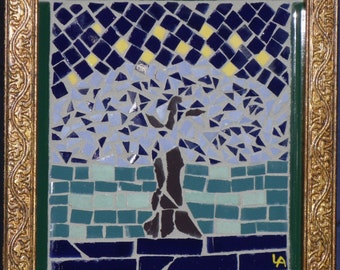 Tree and Stars Mosaic Artwork