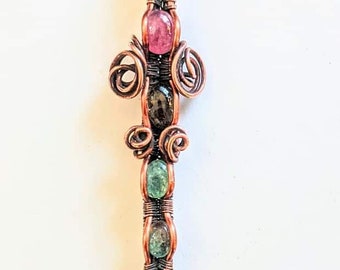 Tourmaline 'Butterfly Sword' - Wire-wrapped Pendant