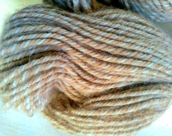 Handspun ALPACA Yarn - 270 yards - 3-ply - DK/Light worsted- 'Oatmeal' - 100% Idaho Alpaca