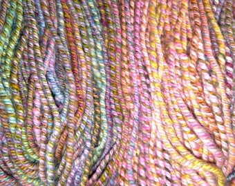 HANDSPUN YARN - 650 yards! - 3 ply - Hand-painted Italian Merino Wool - Worsted Weight