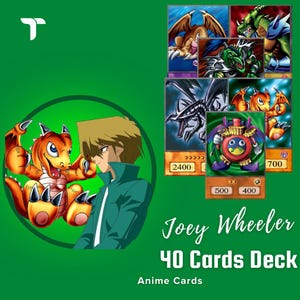 Baraja de cartas de Joey Wheeler de Yu-Gi-Oh! - Temporada 1 - 40 cartas únicas - Edición limitada - Cartas coleccionables