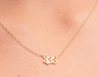 333 Angel Number Necklace • Tiny 333 Manifestation Necklace • Minimalist Necklace • Lucky Charm Necklace