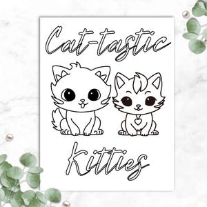 Cute Kitten Coloring Page Cat Coloring Sheet Simple Fun Printable Canva Page