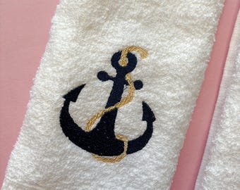 Hand Towel - Anchor Embriodery
