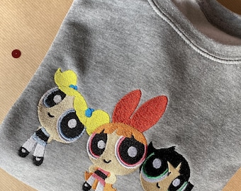 PowerPuff Girls crewneck sweatshirt embroidery