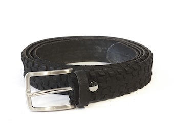 Handmade Recycled Bicycle Tire Belt: Vegan Black Durable