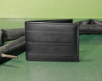 Cartera de cámara de aire reciclada para hombre / Cartera reciclada. Cartera vegana y ecológica. Idea de regalo para los amantes de la bicicleta.