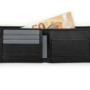 Slim Wallet for men, limited edition. Handmade from bike tubes. Holds coins, cards and notes. Functional and very durable.