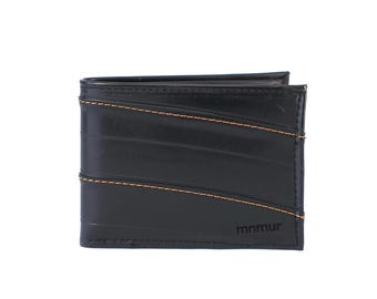 Cartera plegable para hombre, hecha a mano en Italia con cámaras de bicicleta recicladas, con capacidad para monedas, tarjetas y efectivo, un regalo único para él, diseño italiano