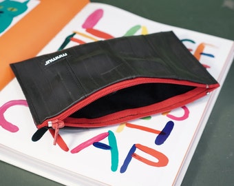 Recycled Bike Tube Pencil Case: Waterproof Zipper Pouch