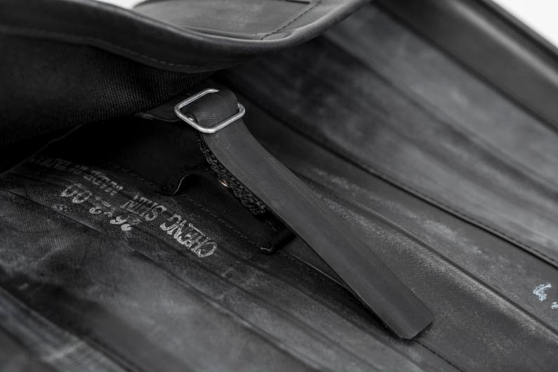 Bike inner tube shoulder bag Fits up to 15 laptop Work bag for men Men/'s vegan bag