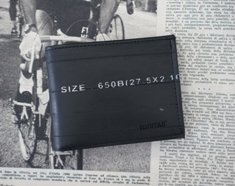 Recycled inner tube wallet for men / unique piece. Vegan and eco-friendly wallet. Gift idea bicycle lovers.