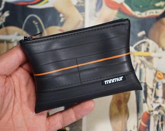 Upcycled Bike Tube Coin Pouch: Eco-Friendly Zippered Wallet