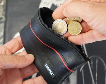 Upcycled Bike Tube Coin Pouch: Eco-Friendly Zippered Wallet