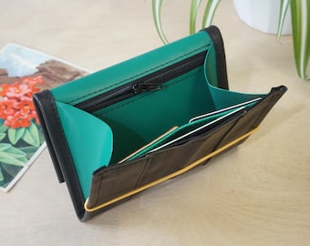Ladies wallet, small purse, Up-cycled and Vegan, Handmade in Italy.