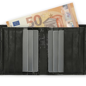 Portefeuille à deux volets avec chambre à air avec porte-cartes noir. image 1