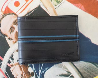 Monedero de cámara de aire reciclada para hombre / Pieza única / Monedero vegano y ecológico / Idea de regalo para amantes de la bicicleta / Monedero de bolsillo