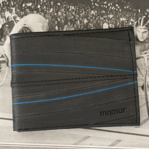 Carteira masculina com bolso para moedas / Perfil ultrafino / Design compacto / Carteira para câmara de ar de bicicleta / Ideia de presente para ele / Feito à mão na Itália.