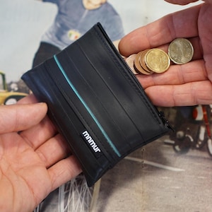 Upcycled Bike Tube Coin Pouch: Eco-Friendly Zippered Wallet