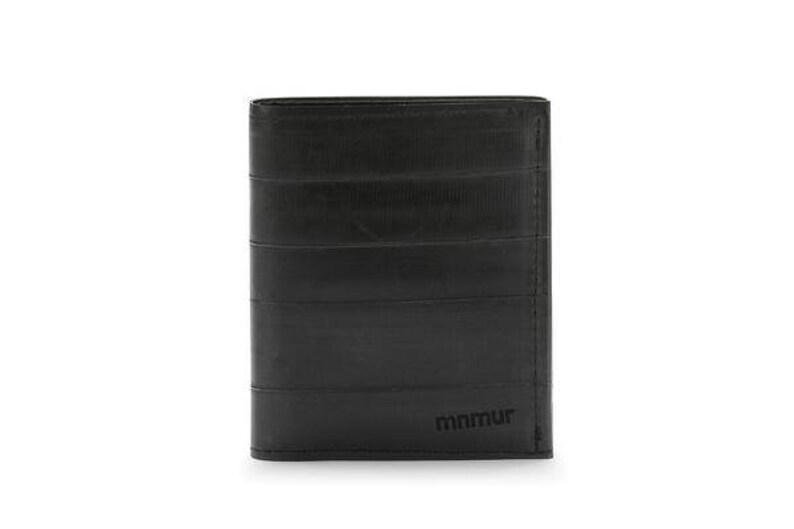 Inner tube bi-fold wallet with black card holder. image 2