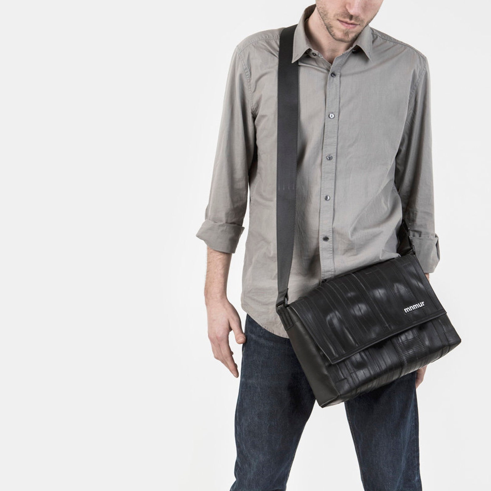 Small Inner Tube Messenger Bag. Vegan Shoulder Bag. Etsy