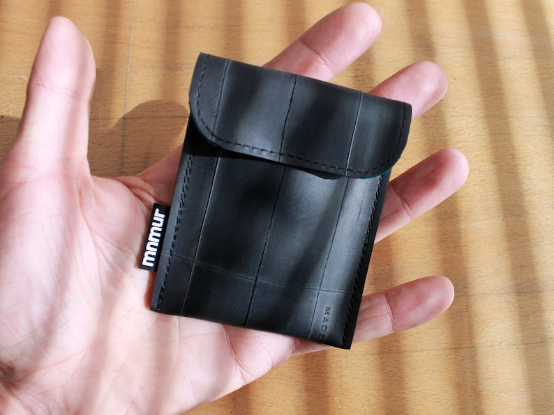 Small wallet made from recycled inner tubes. Handcrafted with care in Italy. image 1