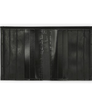 Inner tube bi-fold wallet with black card holder. image 3