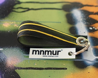 Upcycled Bike Tire Keychain: Handmade Vegan Key Ring
