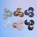 30mm Gemstone Crescent Moon: Polished Healing Crystal Pocket Stone