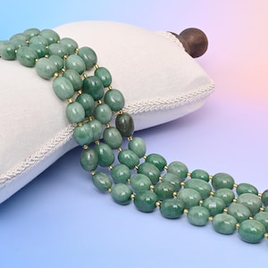 Green Aventurine Oval Beads 10-17mm Jewelry Making 15.5 Inch Strand