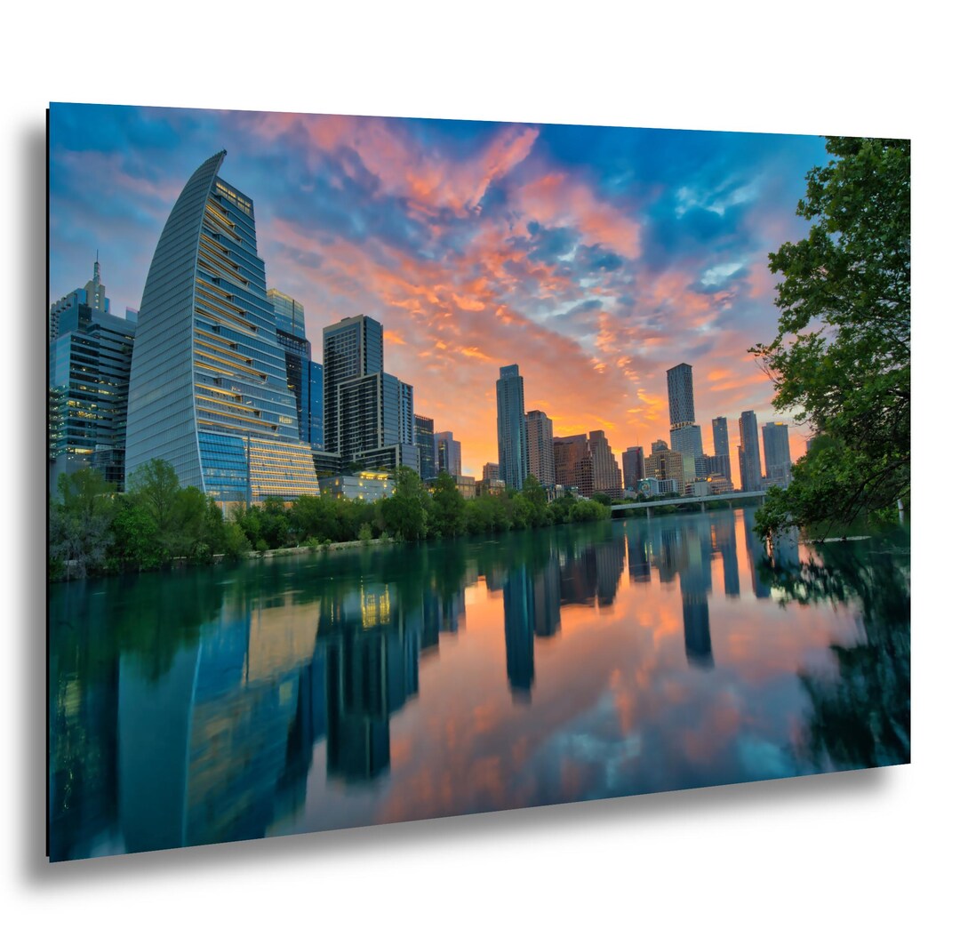 Lady Bird Lake Sunrise Print | Austin Skyline Wall Art | Texas - Etsy