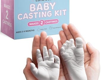 Luna Bean Baby Hand & Foot Casting Kit – Newborn Keepsake (2 Pack)